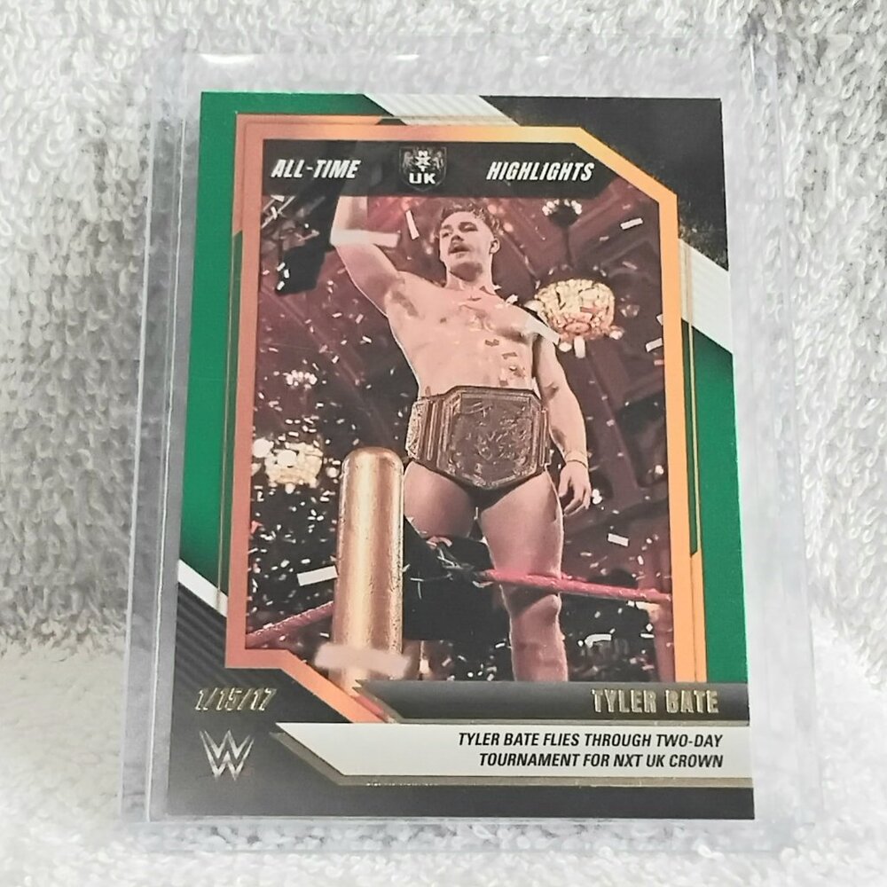 5/$20 Mint 2022 Panini Tyler Bate Green Highlights NXT/WWE Card 9!!